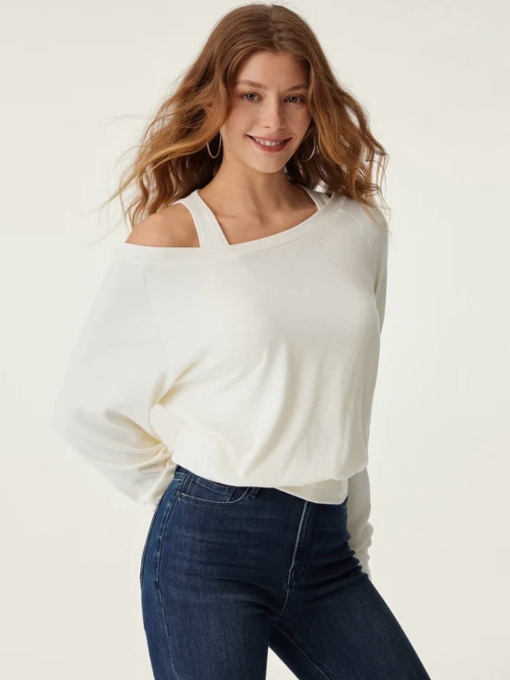 OGL | Eco-Mousse® LiteWarm Multi-Wear Layering Bra Top in Ivory, Size Medium